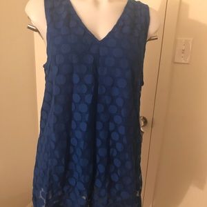 Royal blue & polka dots Alfani top